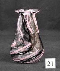 Vase #21 - Black and Pink Stripes 202//240
